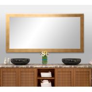 BrandtWorks, LLC BM068T Brushed Gold Floor Mirror, 32 x 71
