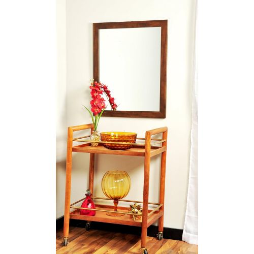  BrandtWorks, LLC BM061-L Mocha Brown Mid Century Wall Mirror 30 x 36