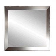 BrandtWorks BM026SQ Embossed Steel Square Wall Vanity Mirror 30.5 x 30.5 Silver