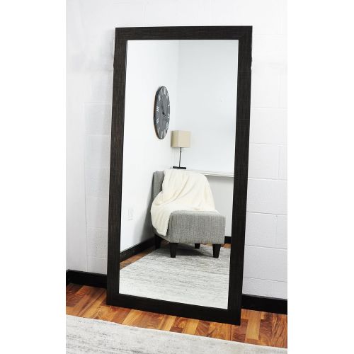  BrandtWorks Wall Mirror, 32 x 71, Flat Scratched Black