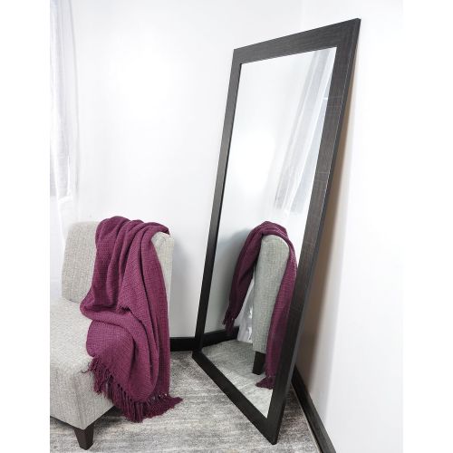  BrandtWorks Wall Mirror, 32 x 71, Flat Scratched Black