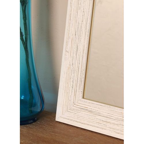  BrandtWorks AV18TALL Texture Tall Vanity Wall Mirror, 31.5 x 65, Distressed White