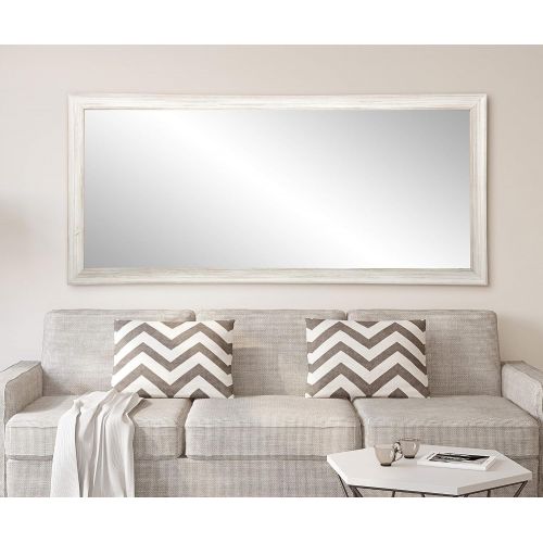  BrandtWorks AV18TALL Texture Tall Vanity Wall Mirror, 31.5 x 65, Distressed White