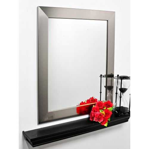 BrandtWorks, LLC BM001M Modern Wall Mirror, 27 X 32, Silver,27 X 32