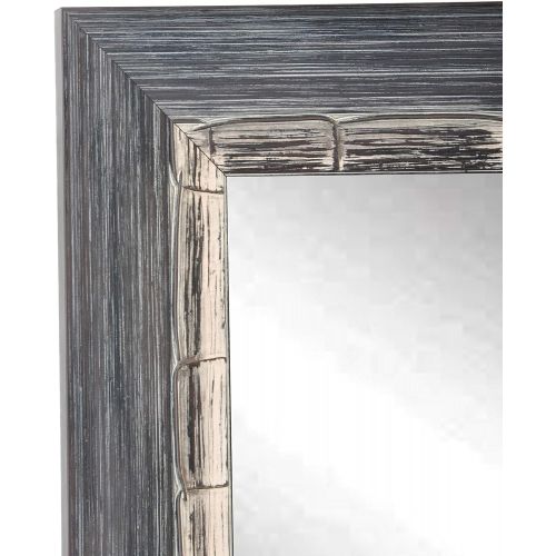  BrandtWorks BM021M2 Harbor Wall Mirror, 32 x 36, Weathered Gray Blue