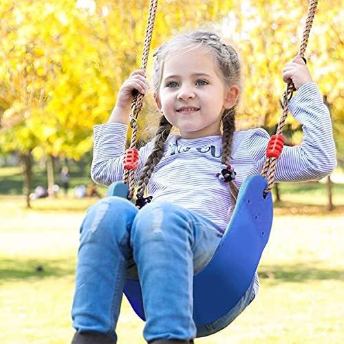  Braoses elastic childrens swing colour Eva soft board U-swing board swing seat swing board load up to approx. 150 kg Swing for Children Garden Indoor Outdoor (Blue)