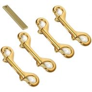 [아마존베스트]Joyce Lindberg Brass Double End Snap Hook Clip Diving Hook 3.5 Inch 4 PCS for Diving pet Luggage Outdoor Mountaineering Tactical Equipment