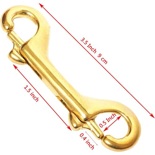  [아마존베스트]Joyce Lindberg Brass Double End Snap Hook Clip Diving Hook 3.5 Inch 4 PCS for Diving pet Luggage Outdoor Mountaineering Tactical Equipment