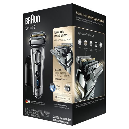 브라운 Braun Series 9 9290cc Mens Electric Foil Shaver, Wet and Dry Razor with Clean & Charge Station
