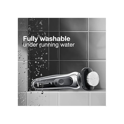 브라운 Braun EasyClick Cleansing Brush Attachment for Series 5, 6 and 7 Electric Razors, Compatible with Electric Shavers 5018s, 5020s, 6075cc, 7071cc, 7075cc, 7085cc, 7020s, 5050cs, 6020s, 6072cc, 7027cs