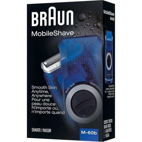 브라운 Braun Electric Razor for Men, M60b Mobile Electric Foil Shaver, Washable