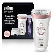Braun Epilator Silk-epil 9 9-870, Facial Hair Removal for Women, Hair Removal Device, Wet & Dry, Women Shaver & Trimmer, Cordless, Rechargeable, with Venus Extra Smooth Razor