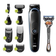Braun Hair Clippers for Men 9-in-1 Beard, Ear and Nose Trimmer, Mens Grooming Kit, Body Groomer, Cordless & Rechargeable with Gillette ProGlide Razor, Black/Blue