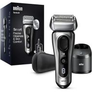 Braun Electric Razor for Men, Series 8 8457cc Electric Foil Shaver with Precision Beard Trimmer, Cleaning & Charging SmartCare Center, Galvano Silver