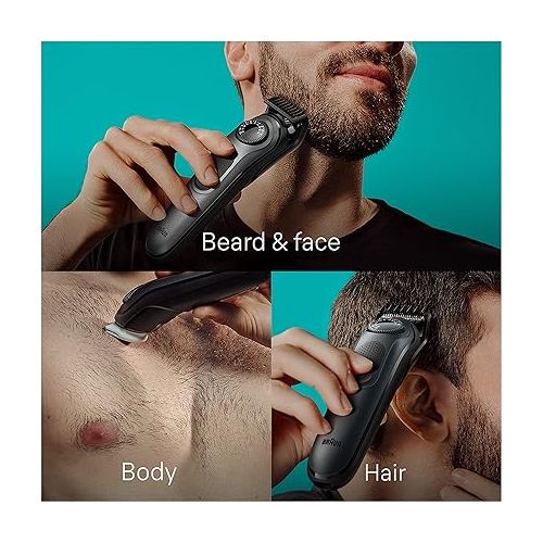 브라운 Braun All-in-One Style Kit Series 5 5470, 8-in-1 Trimmer for Men with Beard Trimmer, Body Trimmer for Manscaping, Hair Clippers & More, Ultra-Sharp Blade, 40 Length Settings, Waterproof