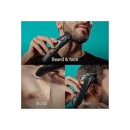 브라운 Braun All-in-One Style Kit Series 5 5470, 8-in-1 Trimmer for Men with Beard Trimmer, Body Trimmer for Manscaping, Hair Clippers & More, Ultra-Sharp Blade, 40 Length Settings, Waterproof