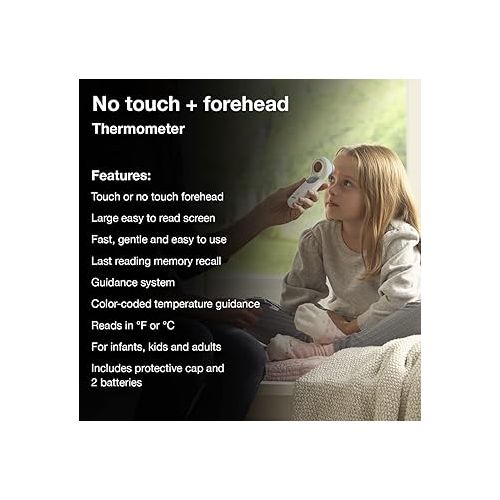 브라운 Braun No Touch and Forehead Thermometer - Touchless Digital Thermometer for Adults, Babies, Toddlers and Kids - Fast, Reliable, and Accurate Results