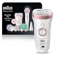 Braun Epilator Silk-epil 9 9-985, Facial Hair Removal for Women, Hair Removal Device, Shaver, Cordless, Rechargeable, Wet & Dry, Facial Cleansing Brush