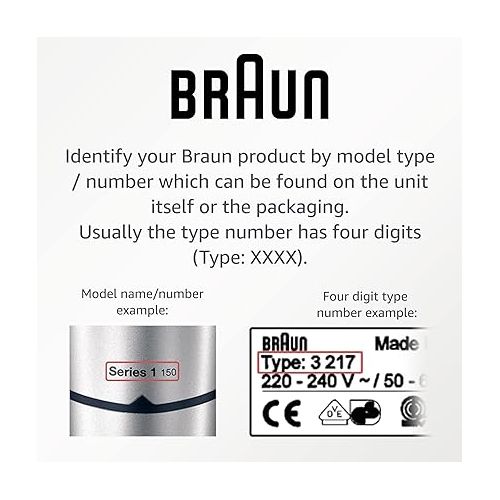 브라운 Braun - Replacement Wall Charger for Braun Shavers Series 1 3 5 7 9 - Part-No.: 81719643 - Type/Tipo 492-5214/492-5217 - 12V 400mA Wall Power Adapter (Type 492-5214, Black)