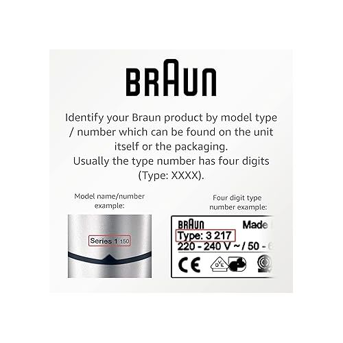브라운 Braun - Replacement Wall Charger for Braun Shavers Series 1 3 5 7 9 - Part-No.: 81719643 - Type/Tipo 492-5214/492-5217 - 12V 400mA Wall Power Adapter (Type 492-5214, Black)
