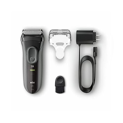 브라운 Braun Series 3 ProSkin 3000s Electric Shaver for Men, Rechargeable, Electric Foil Shaver, Black