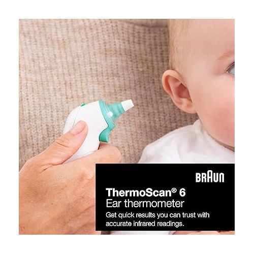 브라운 Braun ThermoScan 6, IRT6515 ? Digital Ear Thermometer for Adults, Babies, Toddlers and Kids ? Fast, Gentle, and Accurate with Color Coded Results