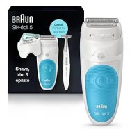 Braun Epilator Silk-epil 5 5-810, Hair Removal Device, Epilator for Women, Shaver & Bikini Trimmer, Cordless, Rechargeable, Wet & Dry