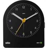 Braun BC-22-B Classic Analogue Alarm Clock, Rising Alarm, Snooze Function, Backlight, Silent Movement, Black
