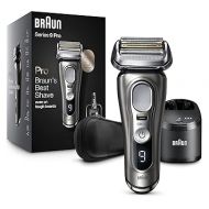 Braun Electric Razor for Men, Series 9 Pro 9465cc Wet & Dry Electric Foil Shaver with ProLift Beard Trimmer, Cleaning & Charging SmartCare Center, Head Shavers for Bald Men, Noble Metal