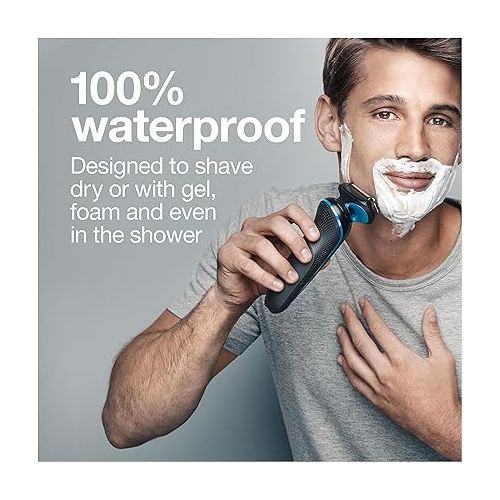 브라운 Braun Series 5 5020 Electric Razor for Men Foil Shaver with Beard Trimmer, Rechargeable, Wet & Dry with EasyClean, Black, 5 Piece Set