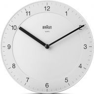 Braun Classic Analogue Wall Clock with Quiet Quartz Movement, Easy to Read, 20cm Diameter in White, Model BC06W, One Size