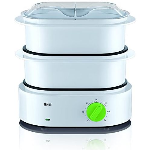 브라운 Braun Tribute Collection FS 3000 Dampfgarer (850 W) weiss/gruen