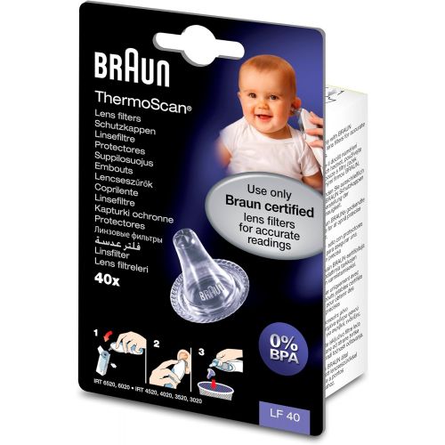 브라운 Braun Ersatzschutzkappen fuer Braun Thermoscan Thermometer, 40 Stueck