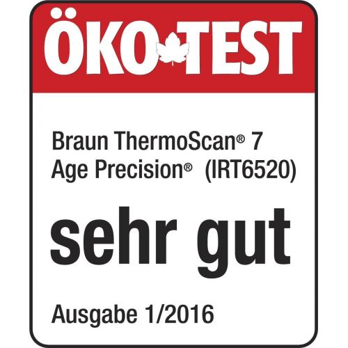 브라운 Braun IRT6520 ThermoScan 7 Infrarot Ohrthermometer + 40 Braun Ersatzschutzkappen + Aufbewahrungstasche