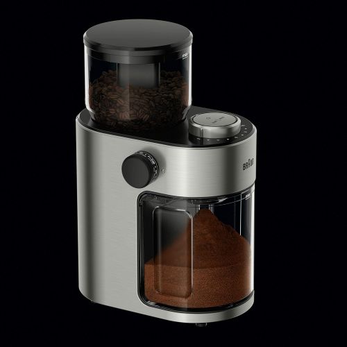 브라운 Braun MultiServe Machine 7 Programmable Brew Sizes / 3 Strengths + Iced Coffee, Glass Carafe (10-Cup), Stainless Steel, KF9070SI & KG7070 Burr Grinder, 7.4 x 5.2 x 10.6 Inches, Sta