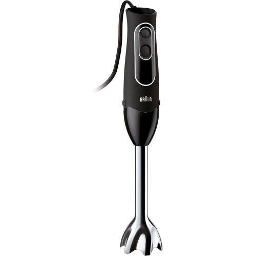 브라운 Braun MultiQuick 5 Immersion Hand Blender Patented Technology - Powerful 350 Watt - Dual Speed - Includes Beaker, Whisk, 505, Black, MQ505