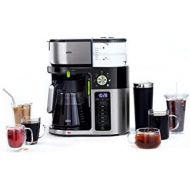 Braun MultiServe Coffee Machine, 7 Programmable Brew Sizes / 3 Strengths + Iced Coffee & Hot Water for Tea, Glass Carafe (10-Cup), Stainless / Black, KF9150BK