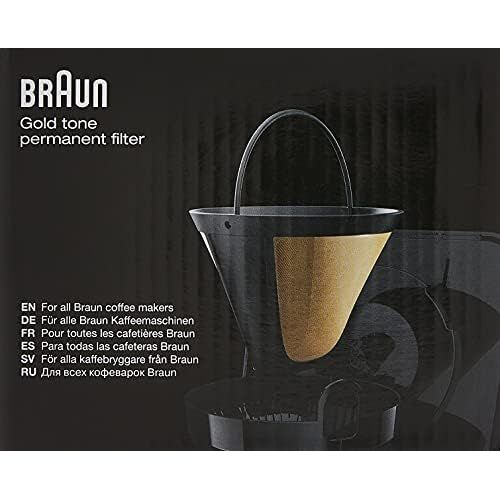 브라운 Braun 1x4 Kaffeefiltereinsatz fuer Filterkaffeemaschinen Goldton-Permanentfilter
