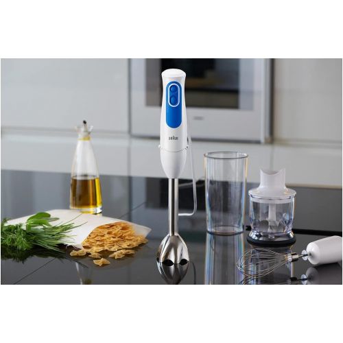 브라운 Braun MQ3025 MQ 3025 Spaghetti Stabmixer, Polycarbonate, Blau, Weiss