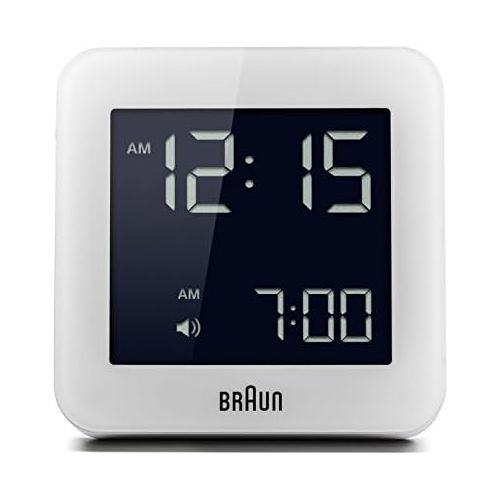 브라운 Braun Digitaler Wecker mit Schlummerfunktion, negatives LC-Display, Schnelleinstellfunktion, Alarmfunktion, in Weiss, Modell BNC009WH