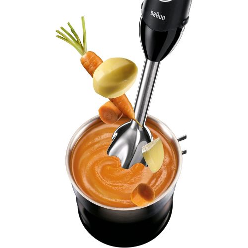 브라운 [아마존베스트]Braun MultiQuick 5 Immersion Hand Blender Patented Technology - Powerful 350 Watt - Dual Speed - Includes Beaker, Whisk, 505, Black