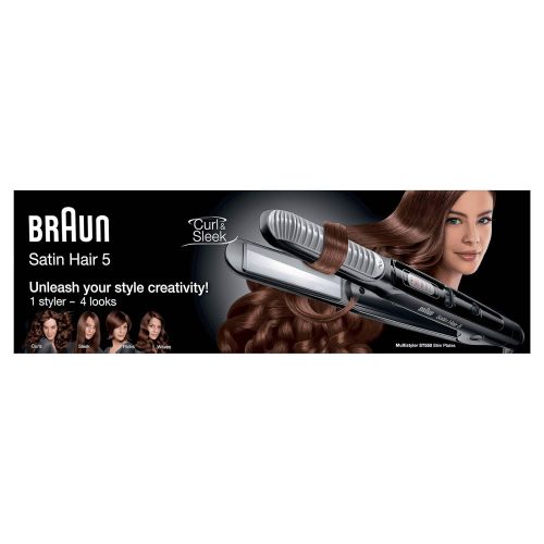 브라운 Braun ST550 Satin Hair 5 Styler Ceramic Flat Iron Hair Straightener, 220V (Not for USA - European Cord)