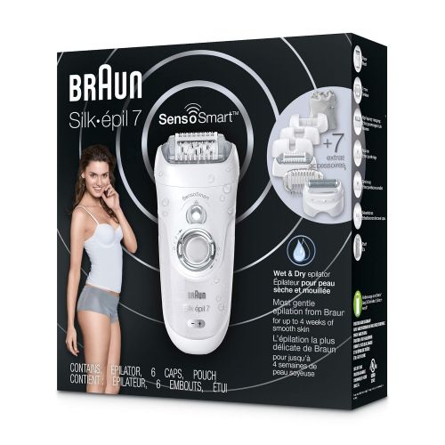 브라운 Braun Womens Epilator, Silk-epil 7 7-561 Electric Hair Removal, Wet & Dry, Shaver with Bikini Trimmer (Packaging May Vary)