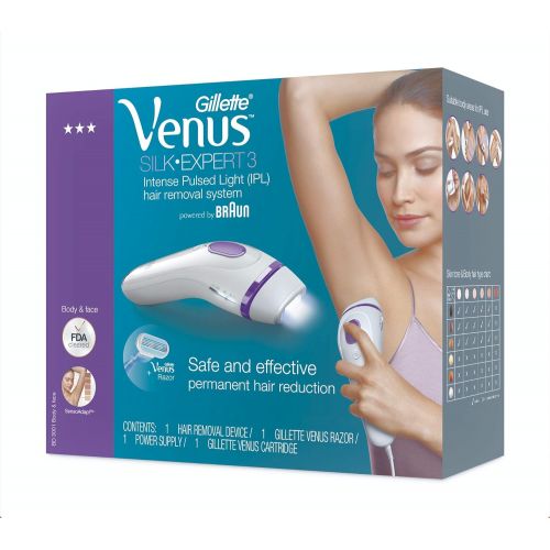 브라운 Braun Gillette Venus Silk-expert IPL (Intense Pulsed Light) BD 3001  Home hair removal system for permanent hair reduction