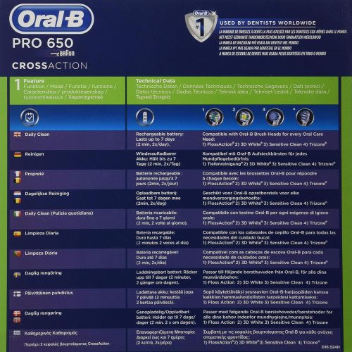 브라운 Braun D16.524 Oral-B Professional Care Electric Toothbrush, 220 Volts (Not for USA)