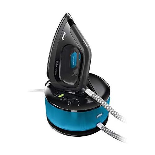 브라운 Braun CareStyle Compact IS2055BK Buegelstation (3D Eloxal Plus Sohle, Leistung 2200 W, Tank 1.3 L, konstanter Dampfstoss 125 g/min, Dampfstoss 400 g/min) blau/schwarz