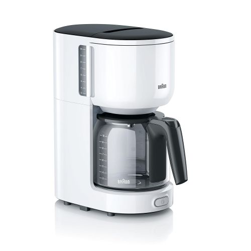 브라운 Braun Household Braun KF 3120 WH Filterkaffeemaschine | Kaffeemaschine fuer 10 Tassen Filterkaffee | Integrierter Wasserfilter | Tropf-Stopp | OptiBrew System | Weiss
