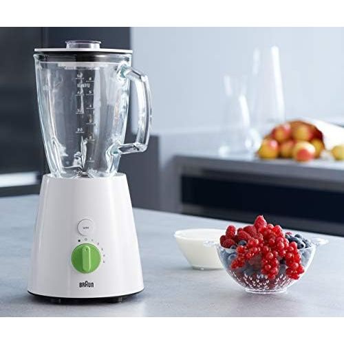  Braun Household Braun TributeCollection JB 3060 Standmixer | 800 W Leistung | 24.500 U/min | 1,75 l ThermoResist Glas Mixbehalter | Geeignet als Smoothie Maker, Ice Crusher | Weiss