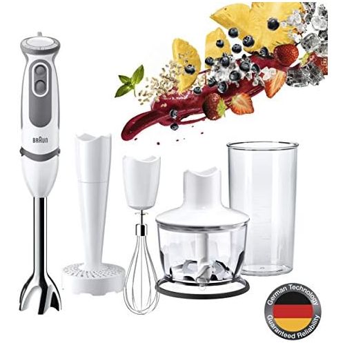 브라운 Braun MultiQuick 5 Vario MQ 5035 Sauce Stabmixer, 750 W, 3-teiliges Zubehoer-Set, EasyClick System, PowerBell Technologie