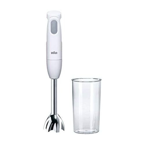 브라운 Braun Multiquick 1 MQ 100 Curry Stabmixer | Puerierstab mit 450 W Leistung | Kompakt und mit einer Hand zu bedienen | SplashControl Spritzschutz | Inkl. Mix- und Messbecher | Grau/W